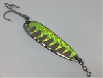 <b>1 oz. Silver Gator Casting Spoon Chartreuse Tape - Treble Hook</b>