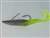 1/4 oz. Chrome Gator Weedless Spoon - Chartreuse Worm Trailer.