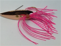 <b>1/4 oz. Copper Weedless Spoon - Pink Skirt Trailer</b>