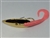<b>1/4 oz. Gold Gator Weedless Spoon - Bubble Gum Worm Trailer.</b>