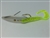 <b>1/4 oz. Matte Silver Gator Weedless Spoon - Chartreuse Worm Trailer</b>