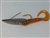1/2 oz. Chrome Gator Weedless Spoon - Orange Worm Trailer.