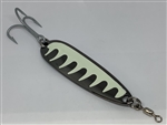<b>1 oz. Black Nickel Gator Casting Spoon Glow Tape - Treble Hook</b>