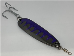 1 oz. Black Nickel Gator Casting Spoon Purple Tape - Treble Hook
