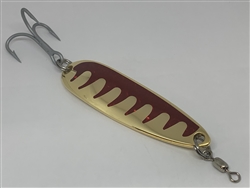 1 oz. Gold Gator Casting Spoon Red Tape - Treble Hook