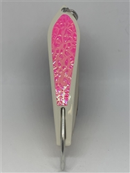 <b>#100 Gator KingspoonÂ® Bone Powder Coat - Pink Ice Tape</b>