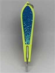 <b>#100 Gator KingspoonÂ® Chartreuse Powder Coat - Blue Ice Tape</b>
