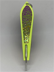 <b>#100 Gator KingspoonÂ® Chartreuse Powder Coat - Crimson Ice Tape</b>