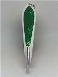 <b>#100 Gator KingspoonÂ® Pearl White Powder Coat -  Emerald Tape</b>