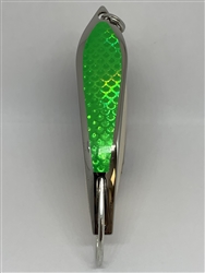 <b>#100 Gator KingspoonÂ® Silver - Lime Green Tape</b>