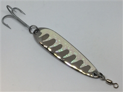 1 oz. Silver Stainless Gator Casting Spoon With Glow Ice Tape