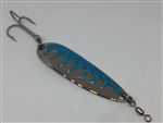 1 oz. Silver Stainless Gator Casting Spoon With Sky Blue Tape
