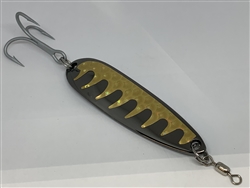 <b>1 1/2 oz. Black Nickel Gator Casting Spoon Gold Tape - Treble Hook</b>