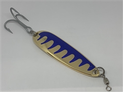 <b>1 1/2 oz. Gold Gator Casting Spoon Blue Tape - Treble Hook</b>