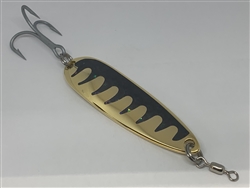 <b>1 1/2 oz. Gold Gator Casting Spoon Black Tape - Treble Hook</b>