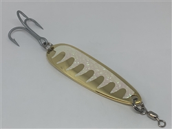 <b>1 1/2 oz. Gold Gator Casting Spoon Glow Ice Tape - Treble Hook</b>