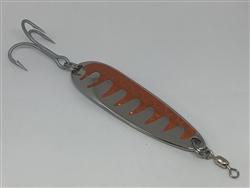 <b>1 1/2 oz. Silver Gator Casting Spoon Copper Tone Tape - Treble Hook</b>