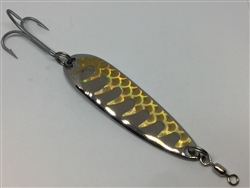 <b>1 1/2 oz. Silver Gator Casting Spoon Gold Tape - Treble Hook</b>