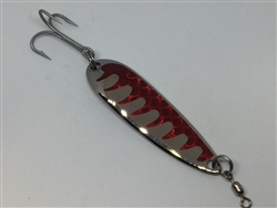 <b>1 1/2 oz. Silver Gator Casting Spoon Red Tape - Treble Hook</b>