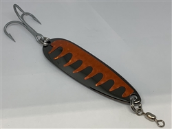 <b>2 oz. Black Nickel Gator Casting Spoon Copper Tone Tape - Treble Hook</b>