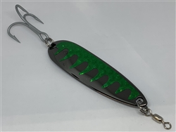 2 oz. Black Nickel Gator Casting Spoon Emerald Tape - Treble Hook