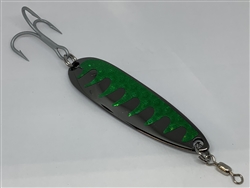 <b>2 oz. Black Nickel Gator Casting Spoon Emerald Tape - Treble Hook</b>