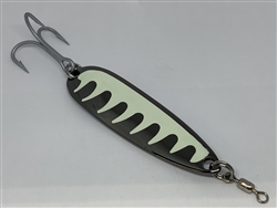 <b>2 oz. Black Nickel Gator Casting Spoon Glow Tape - Treble Hook</b>