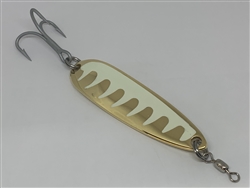 <b>2 oz. Gold Gator Casting Spoon Glow Tape - Treble Hook</b>