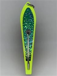 b>#200 Gator KingspoonÂ® Chartreuse Powder Coat - Bluegreen Ice Tape</b>