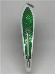 b>#200 Gator KingspoonÂ® Pearl White Powder Coat - Emerald Tape</b>
