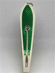 b>#250 Gator KingspoonÂ® Bone Powder Coat - Emerald Tape</b>