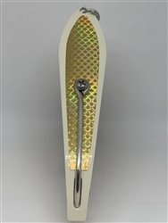 b>#250 Gator KingspoonÂ® Bone Powder Coat - Gold Tape</b>