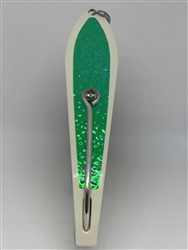 b>#250 Gator KingspoonÂ® Bone Powder Coat - Green Ice Tape</b>