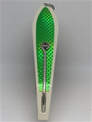 b>#250 Gator KingspoonÂ® Bone Powder Coat - Lime Green Tape</b>