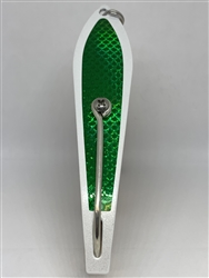 b>#250 Gator KingspoonÂ® Pearl White Powder Coat - Emerald Tape</b>