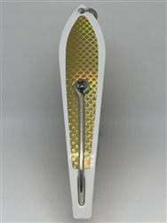 <b>#250 Gator KingspoonÂ® White Powder Coat - Gold Tape</b>
