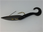 <b> 1/4 oz. Black Gator Weedless Spoon - Black Worm Trailer</b>