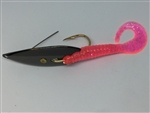 <b> 1/4 oz. Black Gator Weedless Spoon - Pink Worm Trailer</b>