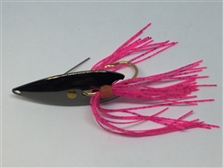  1/4 oz. Black Gator Weedless Spoon - Pink Skirt Trailer.