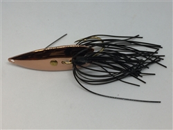 <b>1/4 oz. Copper Weedless Spoon -  Black Skirt Trailer</b>
