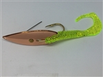 <b>1/4 oz. Copper Weedless Spoon - Chartreuse Worm Trailer</b>