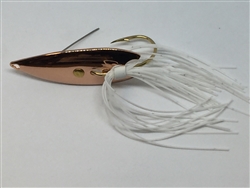<b>1/4 oz. Copper Weedless Spoon - White Skirt Trailer</b>