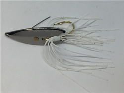 <b>1/4 oz. Chrome Weedless Spoon - White Skirt Trailer</b>