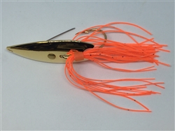 <b> 1/4 oz. Gold Gator Weedless Spoon - Orange Skirt Trailer</b>