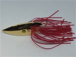 <b>1/4 oz. Gold Gator Weedless Spoon - Red Skirt Trailer</b>