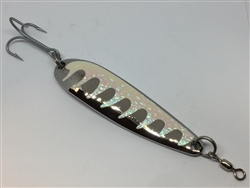 3 oz. Silver Gator Casting Spoon - Glow Ice Tape - Treble Hook