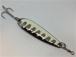 3 oz. Silver Gator Casting Spoon - Glow Tape - Treble Hook