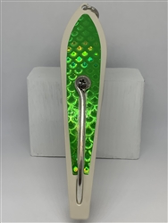 #350 Gator KingspoonÂ® Bone Powder Coat -  Lime Green Tape