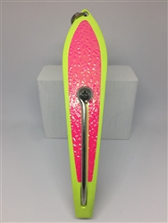#350 Gator Kingspoon&#174; Chartreuse Powder Coat - Pink Ice tape