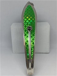 <b>#350 Gator KingspoonÂ® Matte Silver - Lime Green Tape</b>